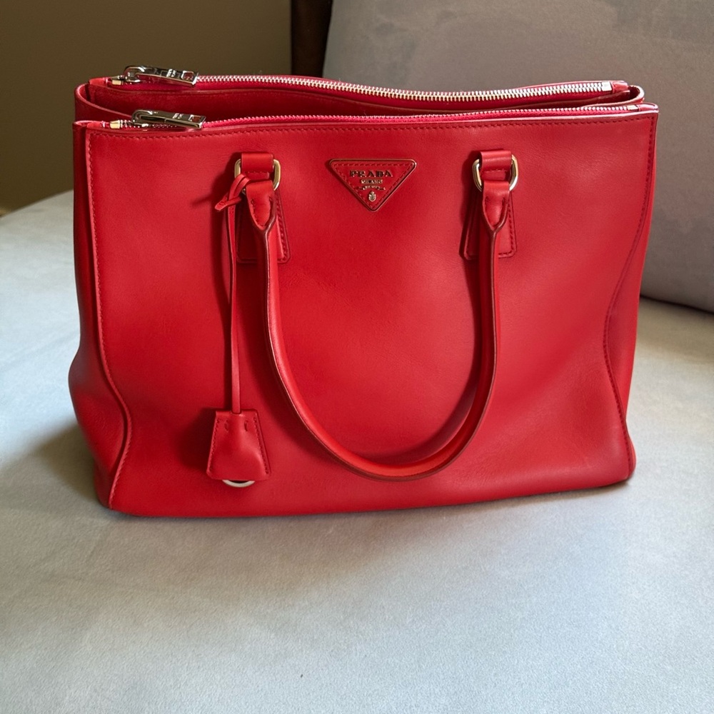 Prada Vibrant Red Saffiano Leather Tote